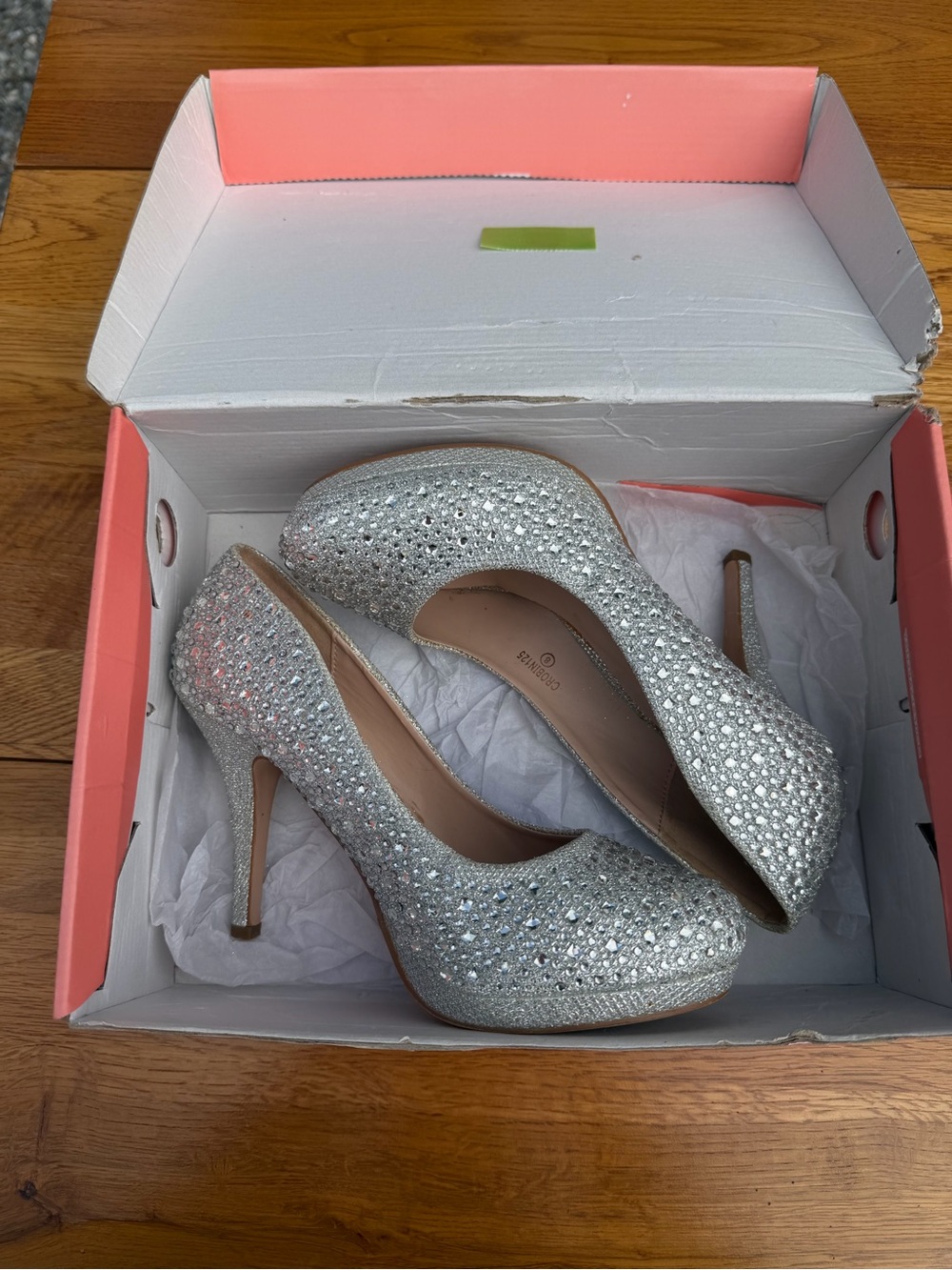 De Blossom Collection Silver Crystal Embellished Stiletto Pumps